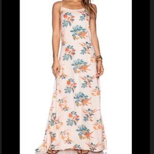 Intimately Free People Pink Tropical Star Chasing Slip/Maxi Dress/Cover up Sz S